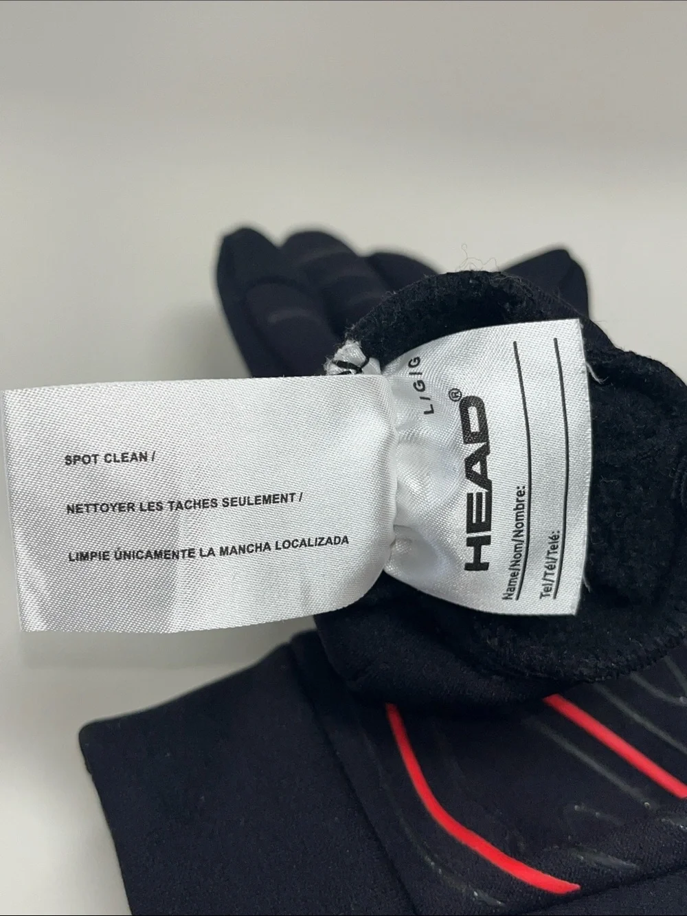 HEAD Black kids Fleece Winter Gloves with Connector Clip
